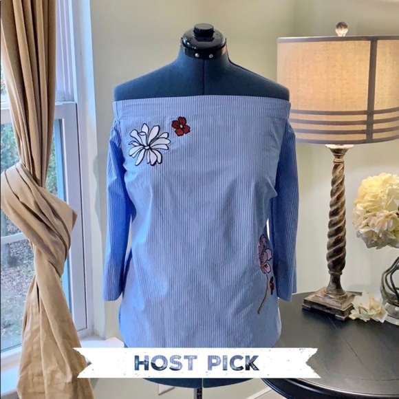 ELOQUII Off Shoulder Cotton Top Size 20 - Picture 2 of 8